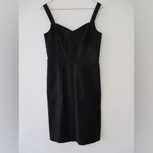 Ann Taylor black strap fitted lined dress